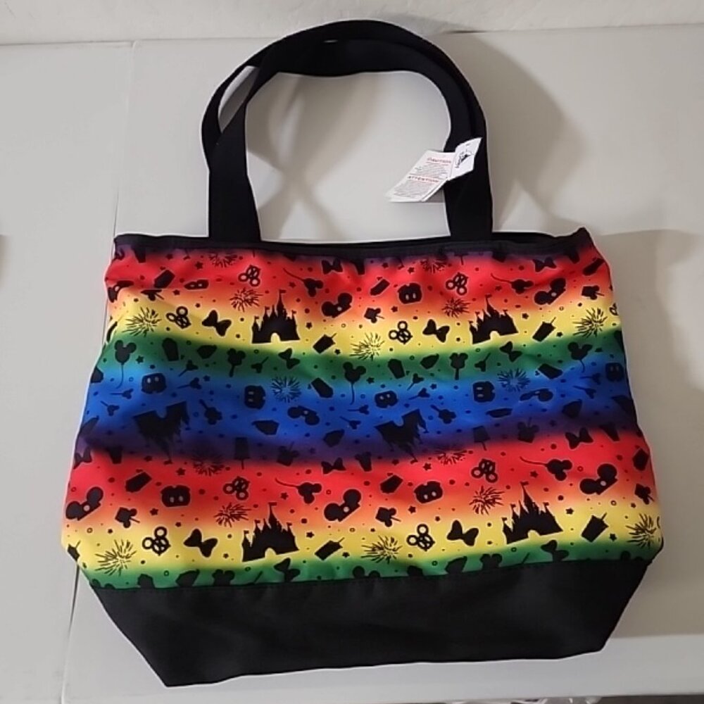 NEW DISNEY PARKS Beautiful Rainbow Pride Colorful Large Tote Bag With Tags Z99